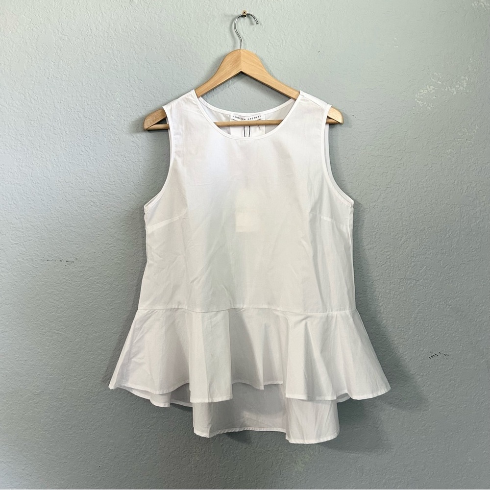 NWT Anthropologie English Factory Cotton Ruffle Hem Shirt